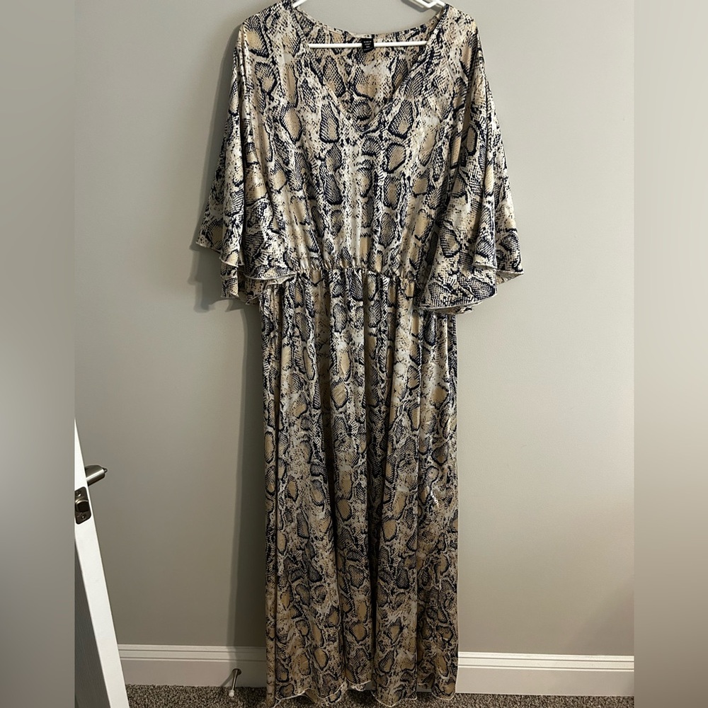 Satin snakeskin dress